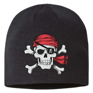 Pirate Skull Crossbones Halloween Costume Sustainable Beanie