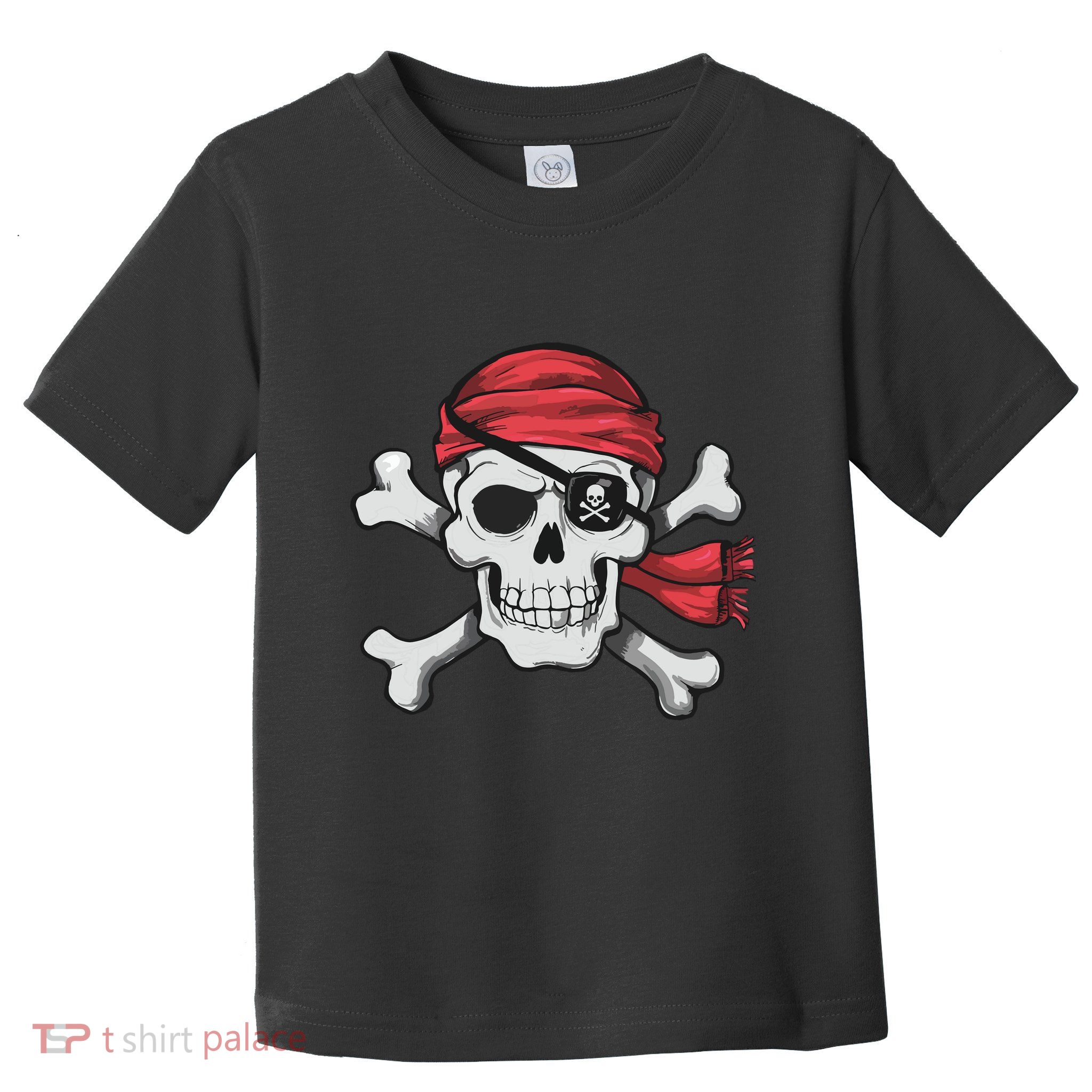 Pirate Skull Crossbones Halloween Costume Toddler T-Shirt