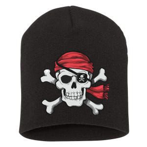 Pirate Skull Crossbones Halloween Costume Short Acrylic Beanie