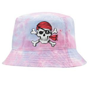 Pirate Skull Crossbones Halloween Costume Tie-Dyed Bucket Hat