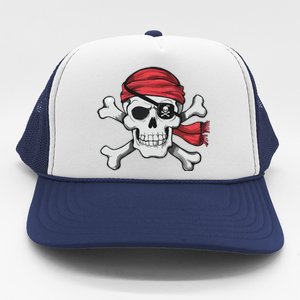 Pirate Skull Crossbones Halloween Costume Trucker Hat