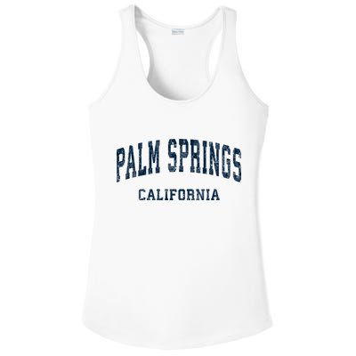 Palm Springs California Ca Vintage Varsity Sports Ladies PosiCharge Competitor Racerback Tank