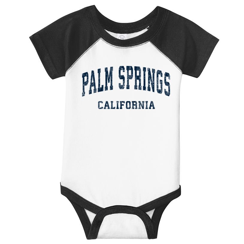 Palm Springs California Ca Vintage Varsity Sports Infant Baby Jersey Bodysuit