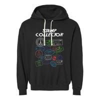 Passport Stamp Collector Wanderer And Adventurer Garment-Dyed Fleece Hoodie