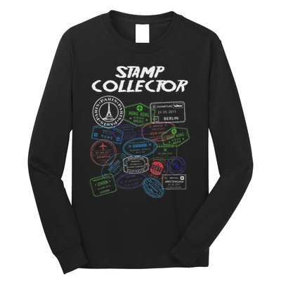 Passport Stamp Collector Wanderer And Adventurer Long Sleeve Shirt