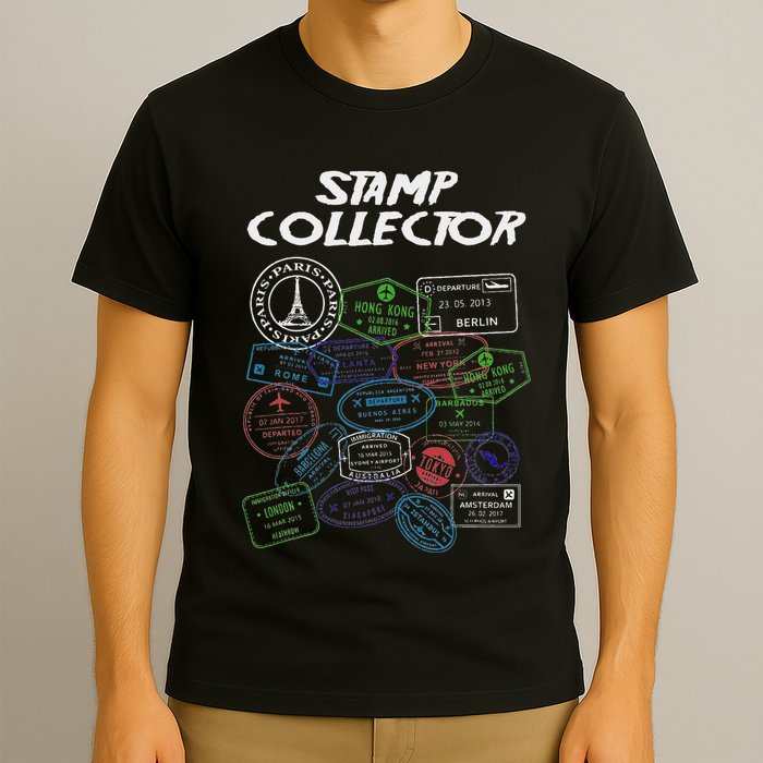Passport Stamp Collector Wanderer And Adventurer T-Shirt