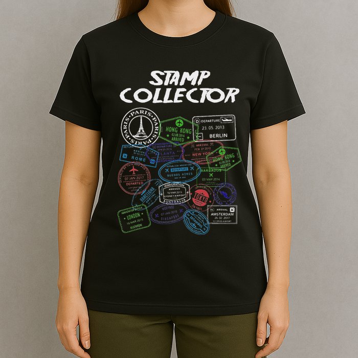 Passport Stamp Collector Wanderer And Adventurer T-Shirt