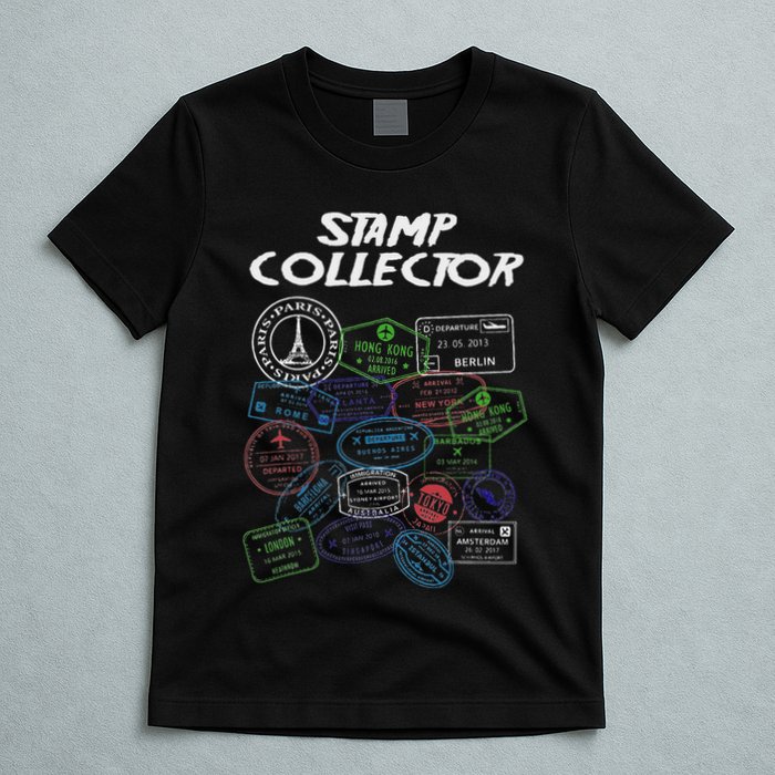 Passport Stamp Collector Wanderer And Adventurer T-Shirt