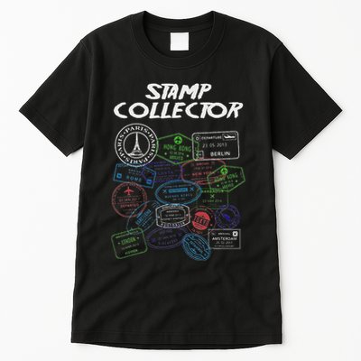 Passport Stamp Collector Wanderer And Adventurer Tall T-Shirt