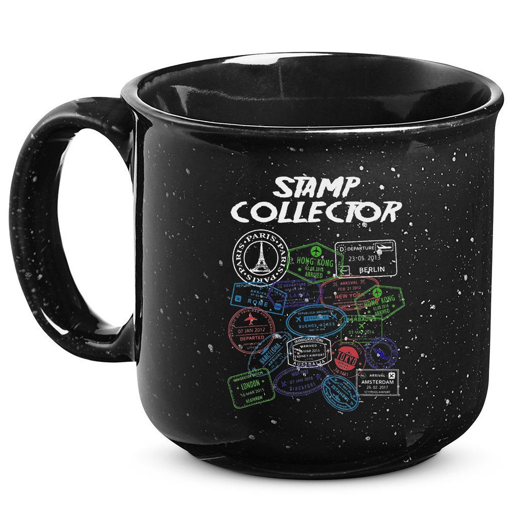 Passport Stamp Collector Wanderer And Adventurer 15oz Campfire Ceramic Mug