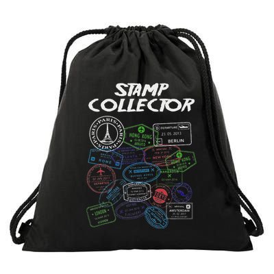Passport Stamp Collector Wanderer And Adventurer Drawstring Bag