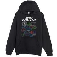 Passport Stamp Collector Wanderer And Adventurer Premium Pullover Hoodie