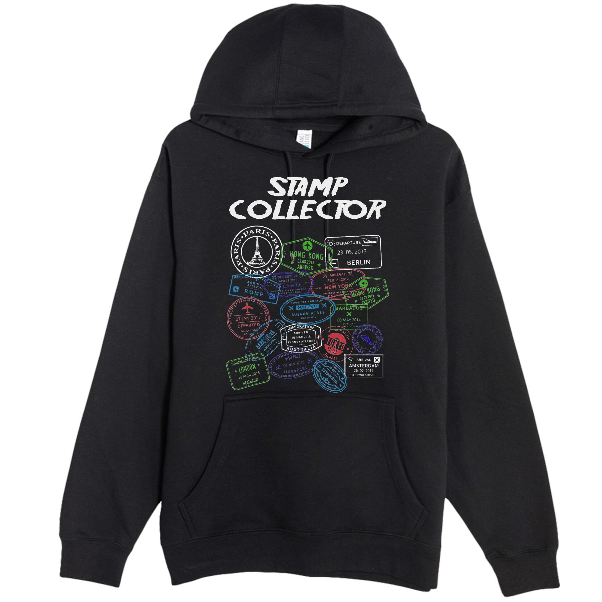 Passport Stamp Collector Wanderer And Adventurer Premium Pullover Hoodie