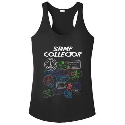 Passport Stamp Collector Wanderer And Adventurer Ladies PosiCharge Competitor Racerback Tank