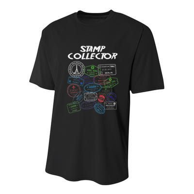 Passport Stamp Collector Wanderer And Adventurer Youth Performance Sprint T-Shirt
