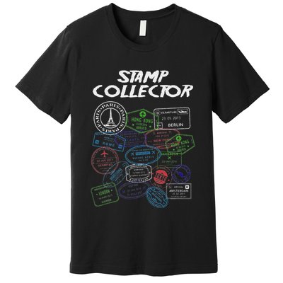 Passport Stamp Collector Wanderer And Adventurer Premium T-Shirt