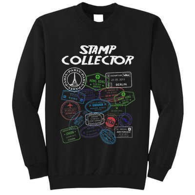 Passport Stamp Collector Wanderer And Adventurer Tall Sweatshirt