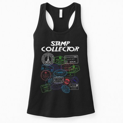 Passport Stamp Collector Wanderer And Adventurer Womens Tank Top