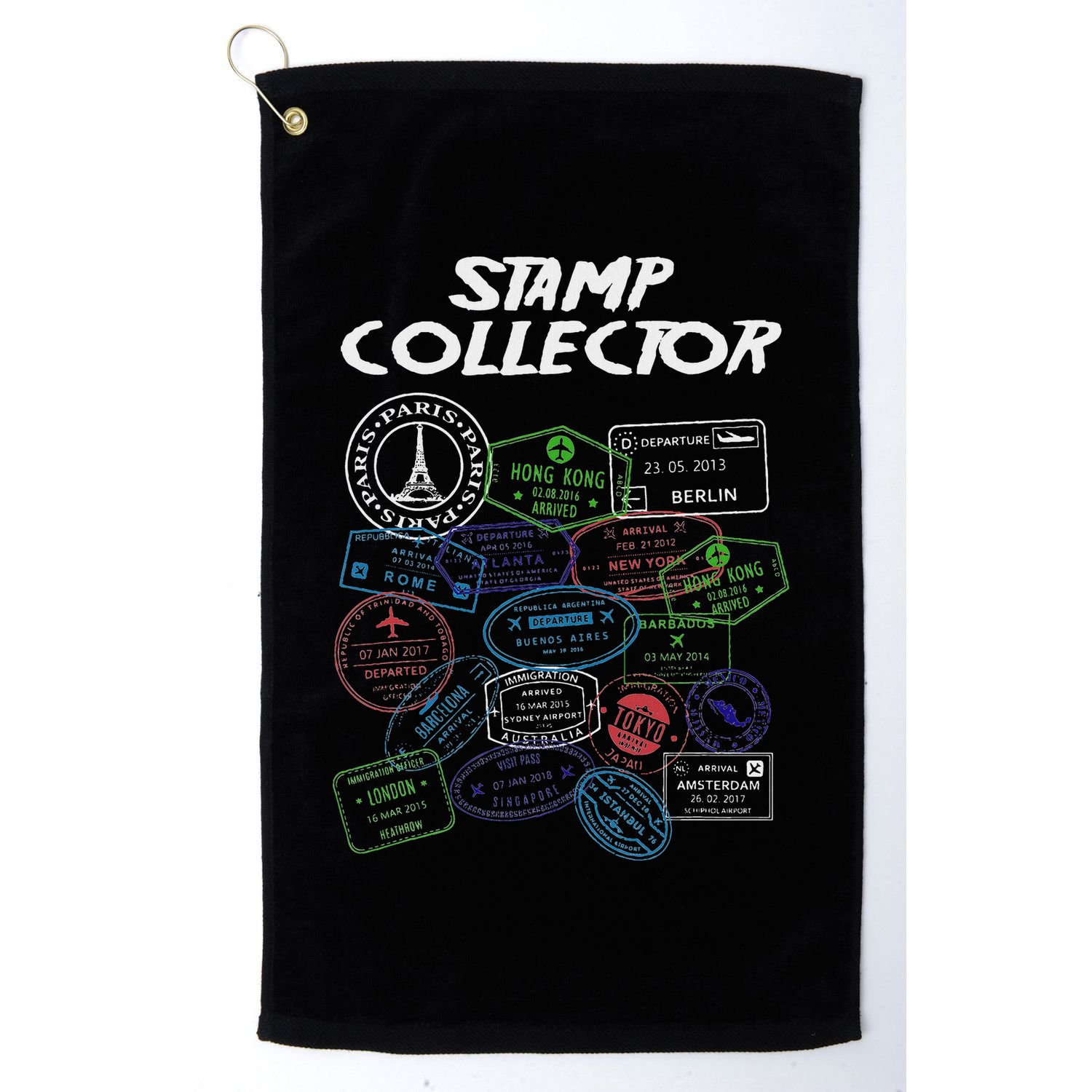 Passport Stamp Collector Wanderer And Adventurer Golf Towel