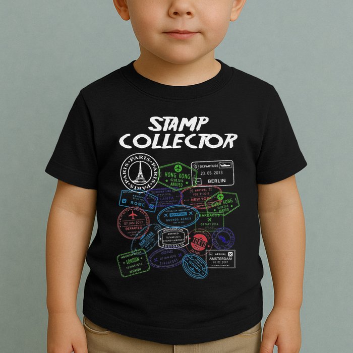 Passport Stamp Collector Wanderer And Adventurer Toddler T-Shirt