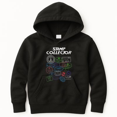 Passport Stamp Collector Wanderer And Adventurer Kids Hoodie