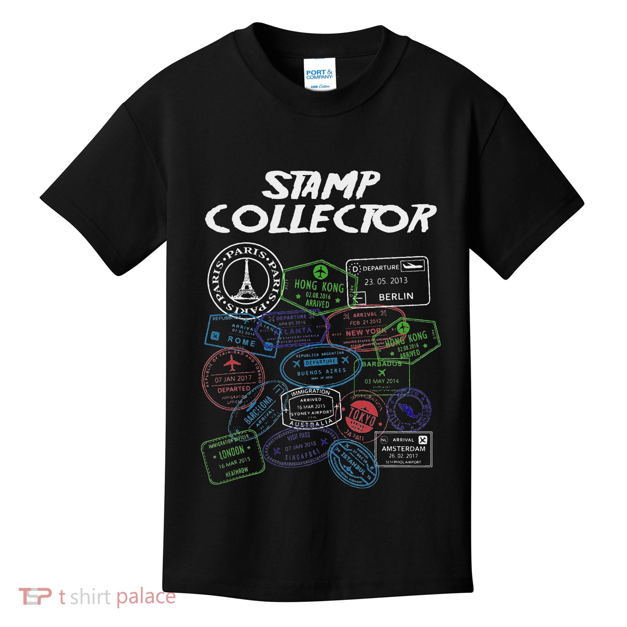 Passport Stamp Collector Wanderer And Adventurer Kids T-Shirt