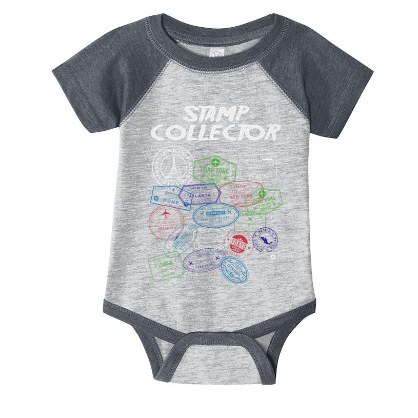 Passport Stamp Collector Wanderer And Adventurer Infant Baby Jersey Bodysuit
