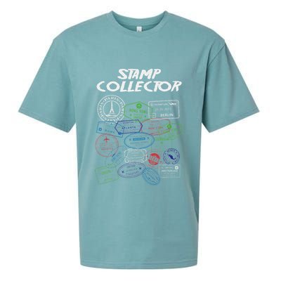 Passport Stamp Collector Wanderer And Adventurer Sueded Cloud Jersey T-Shirt