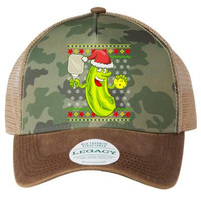 Pickleball Santa Claus Ugly Christmas Sweater Pattern Legacy Tie Dye Trucker Hat