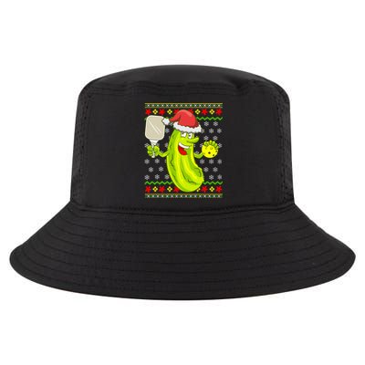 Pickleball Santa Claus Ugly Christmas Sweater Pattern Cool Comfort Performance Bucket Hat