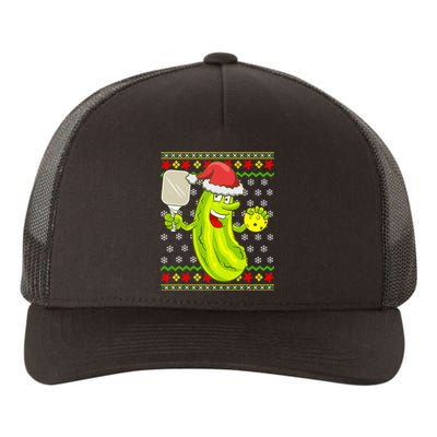 Pickleball Santa Claus Ugly Christmas Sweater Pattern Yupoong Adult 5-Panel Trucker Hat