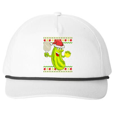 Pickleball Santa Claus Ugly Christmas Sweater Pattern Snapback Five-Panel Rope Hat