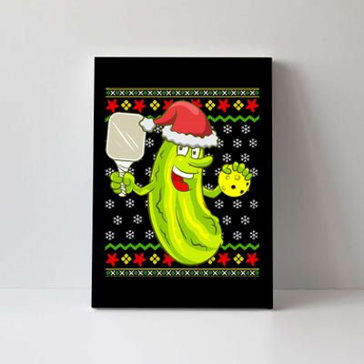 Pickleball Santa Claus Ugly Christmas Sweater Pattern Canvas