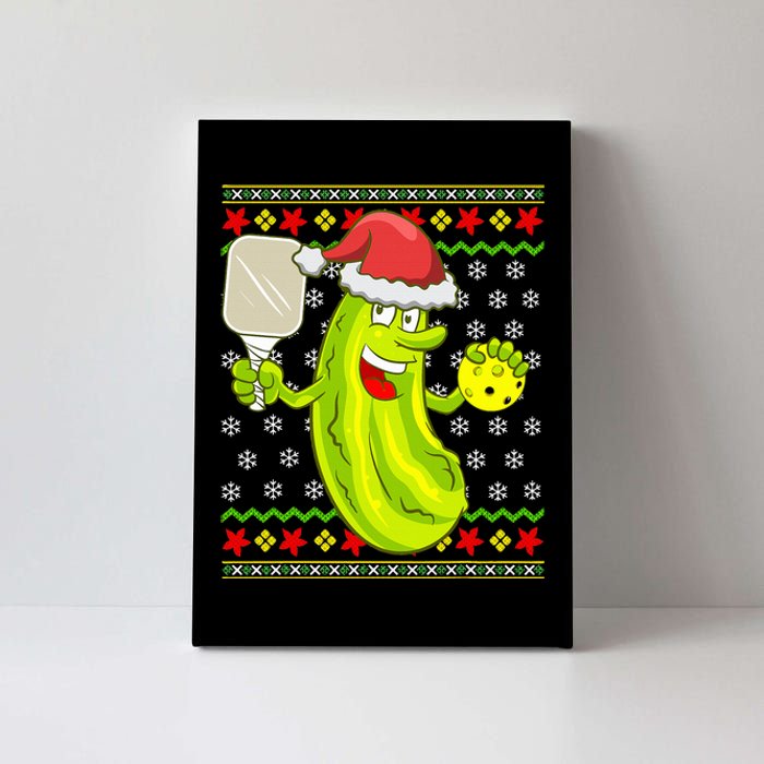 Pickleball Santa Claus Ugly Christmas Sweater Pattern Canvas