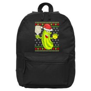 Pickleball Santa Claus Ugly Christmas Sweater Pattern 16 in Basic Backpack