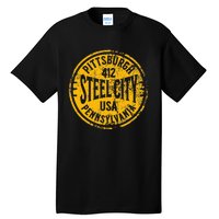 Pittsburgh Steel City Pennsylvania 412 Home Vintage Tall T-Shirt