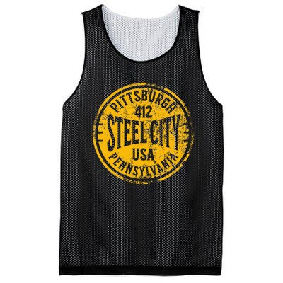 Pittsburgh Steel City Pennsylvania 412 Home Vintage Mesh Reversible Basketball Jersey Tank