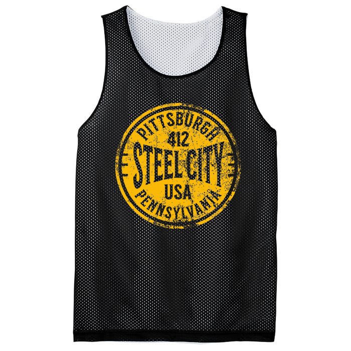 Pittsburgh Steel City Pennsylvania 412 Home Vintage Mesh Reversible Basketball Jersey Tank