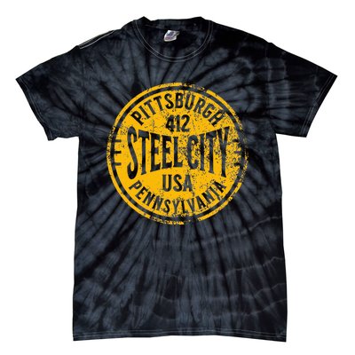 Pittsburgh Steel City Pennsylvania 412 Home Vintage Tie-Dye T-Shirt