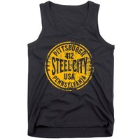 Pittsburgh Steel City Pennsylvania 412 Home Vintage Tank Top