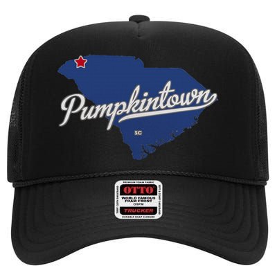 Pumpkintown South Carolina Sc Map High Crown Mesh Back Trucker Hat