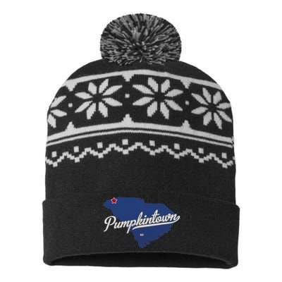 Pumpkintown South Carolina Sc Map USA-Made Snowflake Beanie