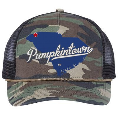 Pumpkintown South Carolina Sc Map Retro Rope Trucker Hat Cap