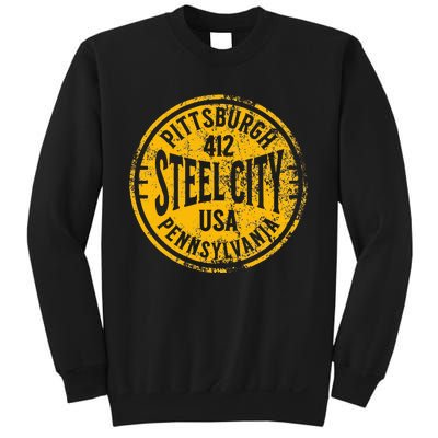 Pittsburgh Steel City Pennsylvania 412 Home Vintage Sweatshirt