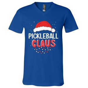 Pickleball Santa Claus Christmas Matching Costume Cool Gift V-Neck T-Shirt