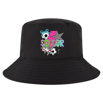 Preppy Soccer Coquette Checkered Star Mama Cool Comfort Performance Bucket Hat