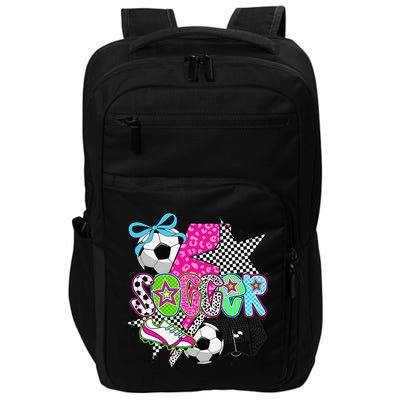Preppy Soccer Coquette Checkered Star Mama Impact Tech Backpack