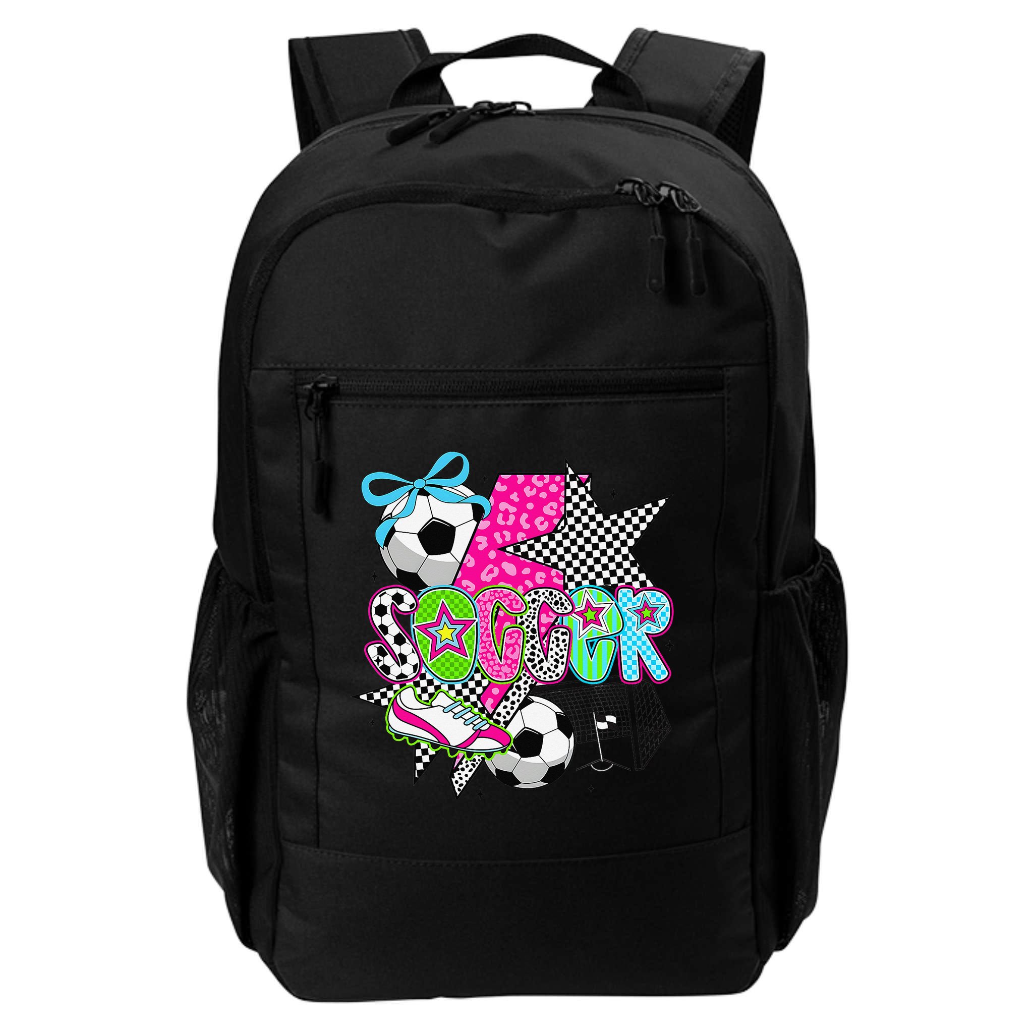 Preppy Soccer Coquette Checkered Star Mama Backpack