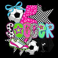 Preppy Soccer Coquette Checkered Star Mama Flat Bill Trucker Hat