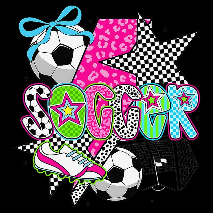 Preppy Soccer Coquette Checkered Star Mama Flat Bill Trucker Hat